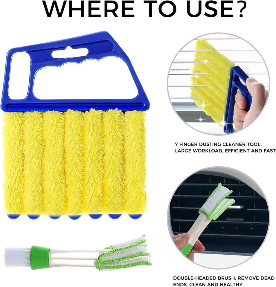 4Pcs Window Venetian Blind Cleaner Duster Tool Set for Home Office