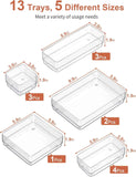 SMARTAKE 13-Piece Drawer Organizer: Tidy Storage for Makeup, Jewelry, and More