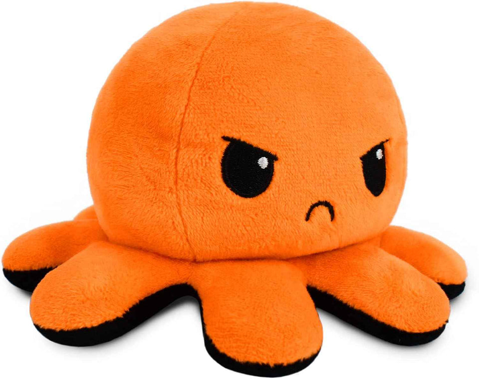TeeTurtle Reversible Octopus Plushie - 4-Inch Pink + Aqua Two-Sided Flip Plush Toy with Embroidered Details - Cute Mini Collectible Plush for Kids, Teens, and Adults