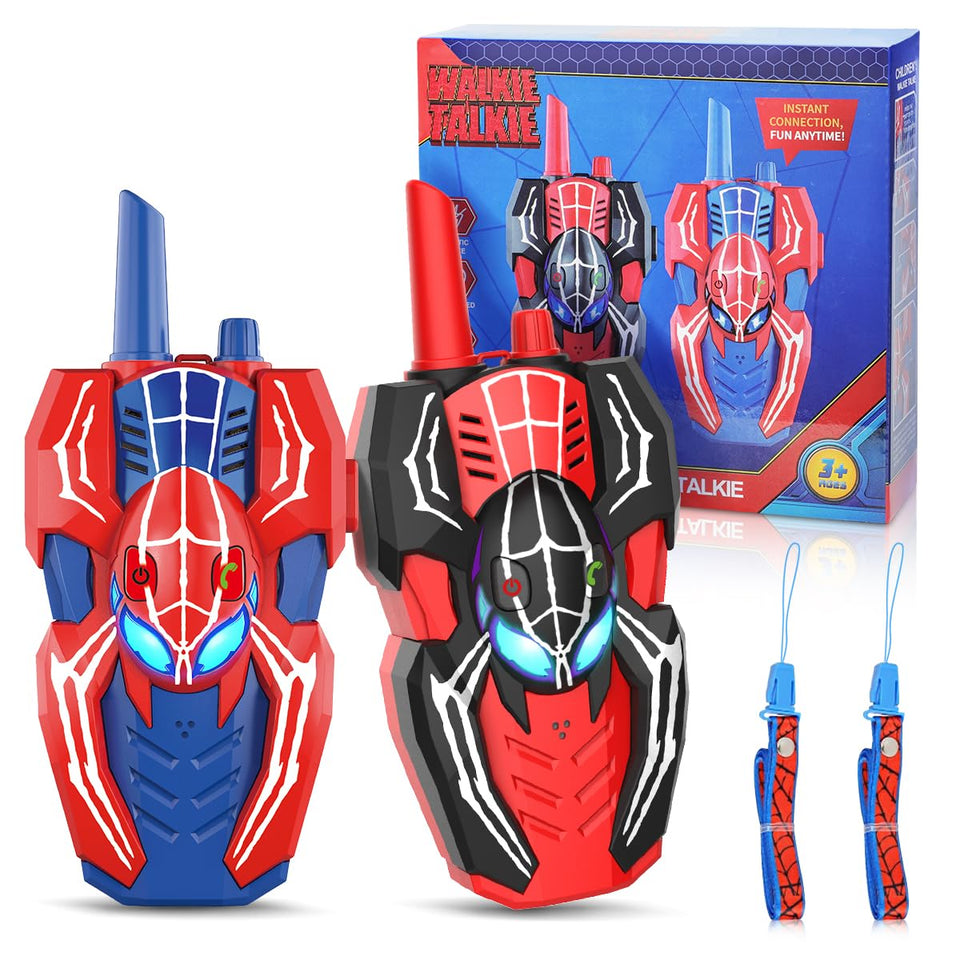 Spider Hero Walkie Talkies for Kids – 2 Pack Indoor & Outdoor Toys for Boys Ages 3-8, Birthday Gift for Children, Fun Two-Way Radios for Playtime & Adventures