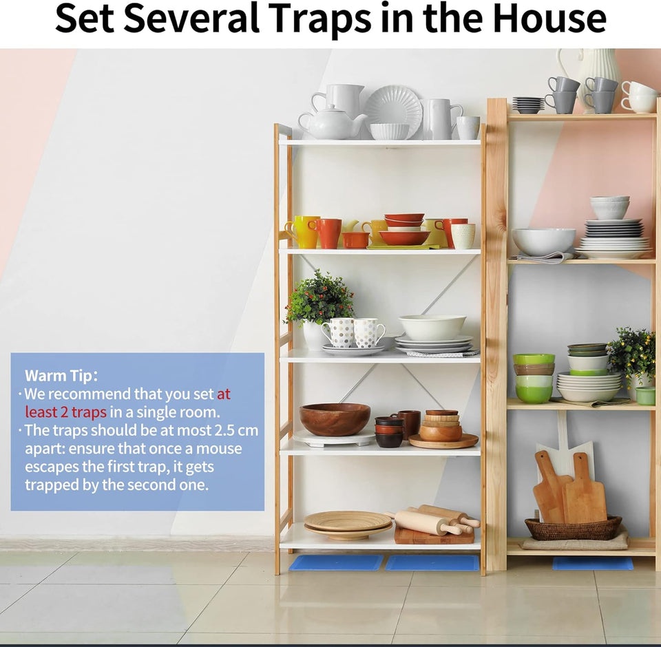 LULUCATCH Super Glue Traps 12 Pack for Mice & Snakes, Larger, Heavier Sticky Traps with Non-Toxic Glue. Sticky Mouse Traps Indoor, Easy to Set, Pet Safe Pest Control