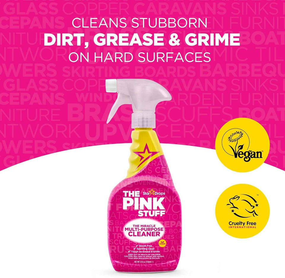 Stardrops – The Pink Stuff Ultimate Cleaning Pack – Miracle Cleaning Paste, Multi-Purpose Spray & Bathroom Foam – Cuts Grease, Removes Stains, Cleans Kitchens, Bathrooms, and More