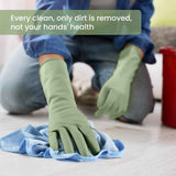 Reusable Rubber Dishwashing Gloves 4 Pairs Kitchen Cleaning Gloves for Washing Dishes and Cleaning Non-Slip Grip Flocked Lining for Women and Men