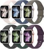 6 Pack Sport Bands Compatible with Apple Watch Band 38mm 40mm 41mm 42mm 44mm 45mm 49mm 46mm,Silicone Waterproof Strap for iWatch Apple Watch Series 11 10 9 Ultra 8 7 6 5 4 3 2 1 SE Women Men