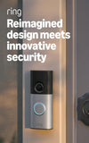 Ring Wired Doorbell Plus (newest model), Home or business security, Retinal 2K with wide-angle video, 4x Enhanced Zoom, and Low-Light Sight, Nickel Silver