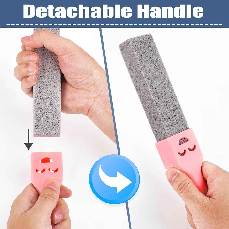 Navona 8-Pack Pumice Stone Scouring Sticks with Universal Handles - Powerful Bathroom, Kitchen, and Pool Cleaner