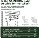 SAMODRA Bidet Attachment, Non-Electric Cold Water Bidet Toilet Seat Attachment with Pressure Controls, Retractable Self-Cleaning Dual Nozzles for Frontal & Rear Wash - Black