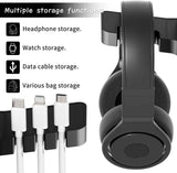 cozoo head phone stand with usb charger under desk headset holder mount 3 usb charging station and iwatch stand