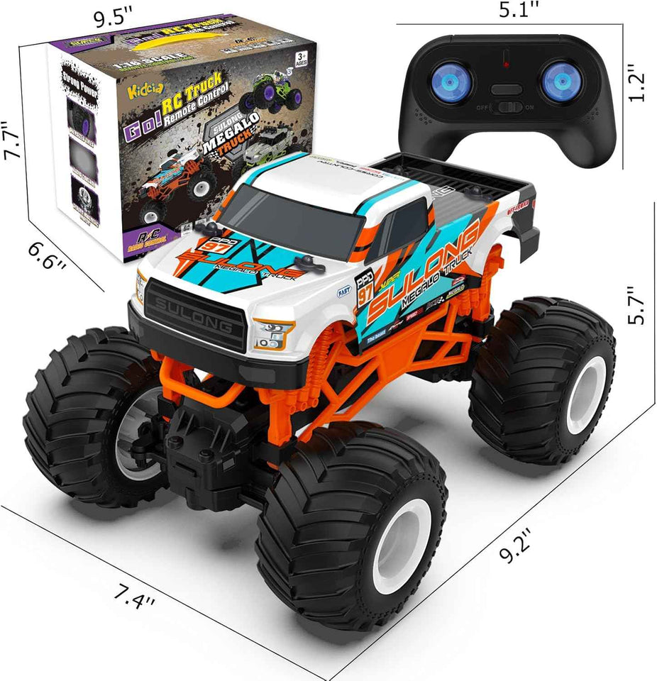 Kidcia 1:16 Scale RC Monster Truck - 2.4GHz All Terrain Car for Kids 4-12, 20 Km/h Off Road RC Truck, Christmas or Birthday Gift