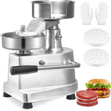 VEVOR Commercial Burger Patty Maker, 100mm/4inch Hamburger Beef Patty Maker, Heavy Duty Food-Grade Stainless Steel Bowl Burger Press Machine, Kitchen Meat Forming Processor with 1000 Pcs Patty Papers