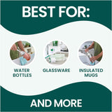 Scotch-Brite glass and water bottle brush, long-lasting, non-slip handle, durable, reusable, safe on glassware and more
