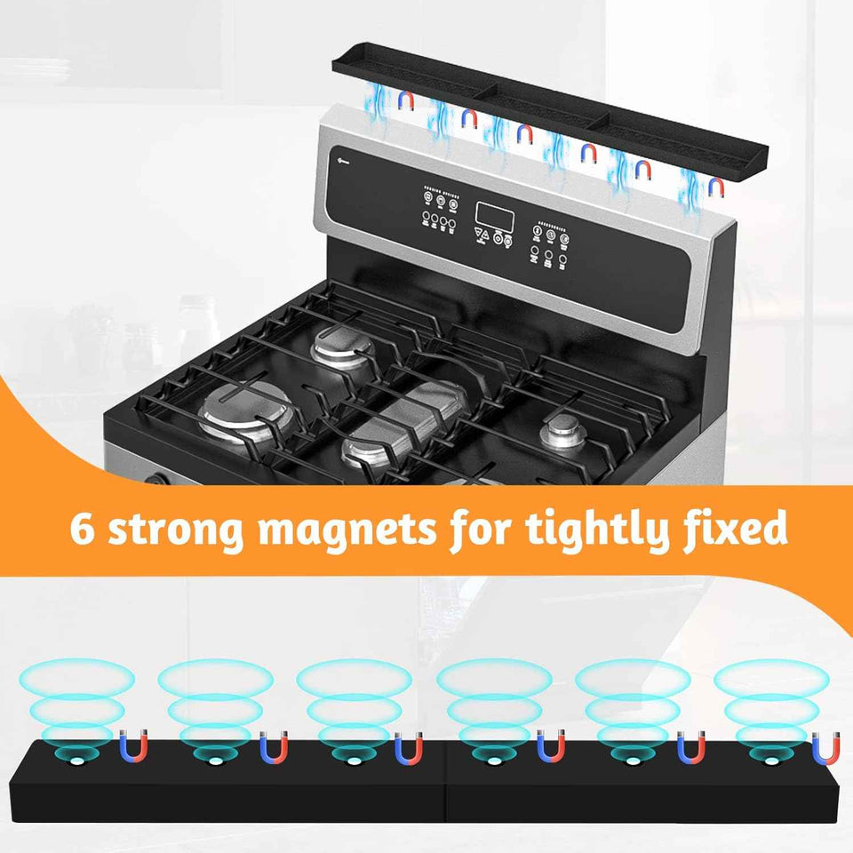 30-Inch Silicone Stove Top Shelf Magnetic for Kitchen Gadgets and Spices