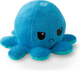 TeeTurtle Reversible Octopus Plushie - 4-Inch Pink + Aqua Two-Sided Flip Plush Toy with Embroidered Details - Cute Mini Collectible Plush for Kids, Teens, and Adults