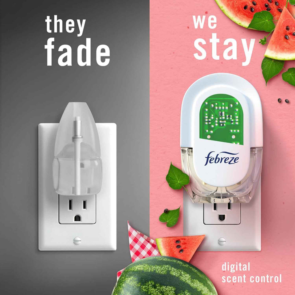 Febreze Plug In Air Freshener, Sweet Watermelon Vine Scent, Long Lasting for Strong Odors