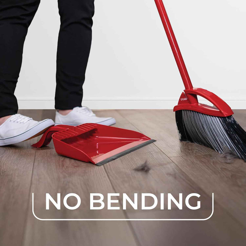 O-Cedar Pet Pro Broom with Step-On Dustpan | Quiet Cleaning Tool for Pets and Pet Owners
