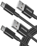 anker 2-pack usb a to usb c cable for iphone 17 series, samsung galaxy s10 and more (black, 3ft)