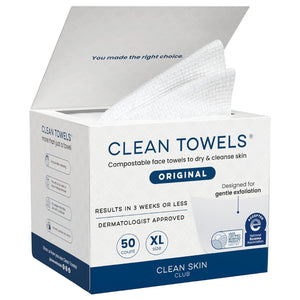 clean skin club clean towels xl 100% usa biobased disposable face towels 100 ct 2 pack