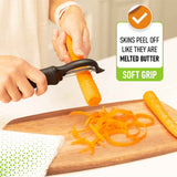 Spring Chef Premium Swivel Vegetable Peeler, Soft Grip Handle and Ultra Sharp Stainless Steel Blades - Perfect Kitchen Peeler For Veggie, Fruit, Potato, Carrot, Apple - Black