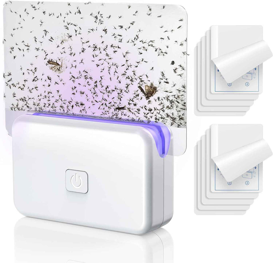 Fruit Fly Traps for Indoors (1 Device+10 Refills) Plug in Fly Trap for Gnats, Fruit Flies, Flying Insects Sleek Design Indoor Safe