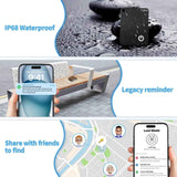Air Smart Tag (Black) 2 Pack, Smart Tracker Card Compatible with Apple Find My (iOS only), Bluetooth Tracker with Wireless Charging, IP68 Waterproof Finder, Item Finder with Key Ring/Nylon Lanyard.