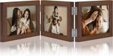 decorUhome Triple 4x6 Picture Frame Vertical, Engineered Wood Trifold Photo Frame with Plexiglass for Tabletop Display, 4x6, Black