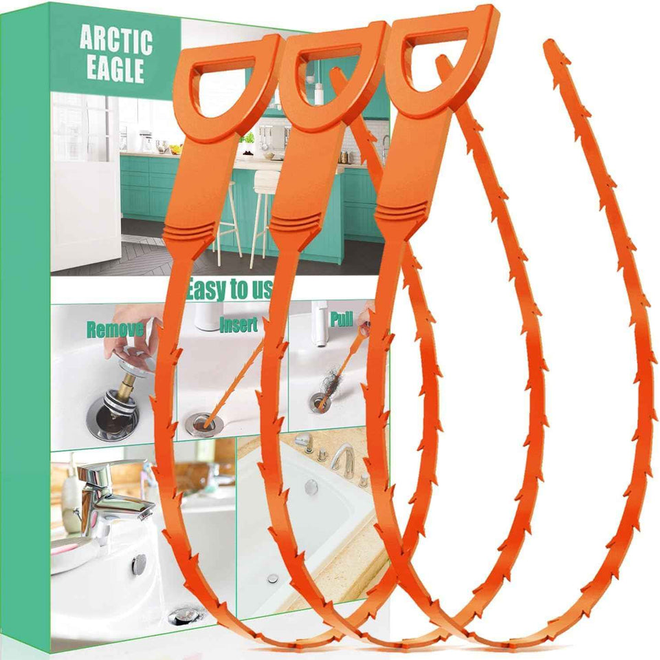 polypropylene shower unclogger tool 3 pack with 20 inch long-lasting drain snake