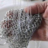 316L Stainless Steel Chainmail Scrubber for Cast Iron Cookware Cleaning