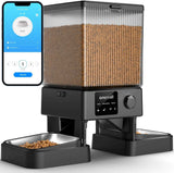 oneisall automatic cat feeder with 5g wifi, timed dry food dispenser for 2 small pets