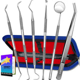 G.CATACC Dental Tools, Dental Pick Teeth Cleaning Tools Hygiene Kit, Plaque Remover for Teeth, Professional Stainless Steel Tooth Scraper Plaque Tartar Cleaner - with Case
