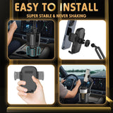 Phone Holders for Your Car, 2 in 1 Universal Cup Holder Expander Adjustable Base with Phone Mount, Long Arm with 360°Rotation Cup Holder Phones Mount for Car Compatible with All Smartphones - Rayz Mart