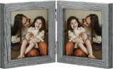 decorUhome double 4x6 picture frame vertical engineered wood bifold photo frame with plexiglass tabletop display black