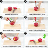 SCHVUBENR Premium Apple Corer Tool - Easy to Use and Clean - Sturdy Apple Core Remover with Sharp Serrated Blades - Stainless Steel Corers for Apple and Pear - Core Fruits with Ease(Red)