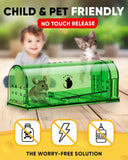Reusable humane mouse traps, catch and release, easy cleaning, 4 pack with cleaning brush