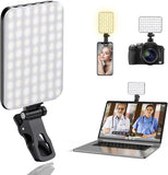 ALTSON 60 LED Portable Selfie Light Video Conference Lighting with Clip & Camera Tripod Adapter Rechargeable 2200mAh CRI 97+, 3 Light Modes for Phone iPhone Webcam Laptop Photo Makeup