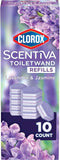 Clorox Scentiva ToiletWand Refills, Toilet Brush, Lavender and Jasmine, 10 Count