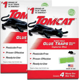 Tomcat Super Hold Glue Traps Mouse Size for Mice, Cockroaches, Spiders, and Scorpions, Ready-To-Use, 4 Traps