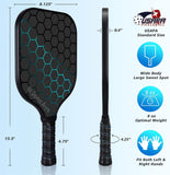 Pickleball-Paddles-Set of 4 or 2 Rackets by JoncAye, USAPA Approved Pickle-Ball Equipment with Balls, Bag, Accessories, Fiberglass Graphite Pickleball Racquet Set for Men, Women, Kids, Adults