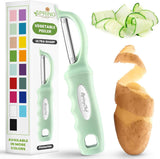 Spring Chef Premium Swivel Vegetable Peeler, Soft Grip Handle and Ultra Sharp Stainless Steel Blades - Perfect Kitchen Peeler For Veggie, Fruit, Potato, Carrot, Apple - Black