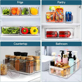 14 Pack Fridge Organizers and Storage - Refrigerator Organizer Bins with Lids, BPA-Free Fridge Organization, Fruit Storage Containers for Fridge, Vegetable, Food, Drinks, Cereals, Clear