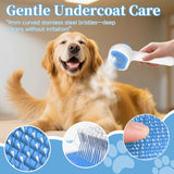 pet steam brush for dog and cat 3-in-1 steam grooming blue 1 waterless shampoo included