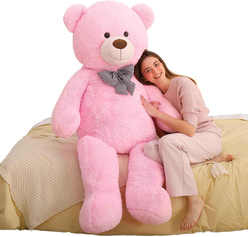 MaoGoLan Giant Teddy Bear 4 Feet,Adorable and Cuddly Big Bear Stuffed Animal 47", Classic Teddy Bear Plush Gift Decoration for Baby Shower,Party,Birthday,Valentines Day,Tan