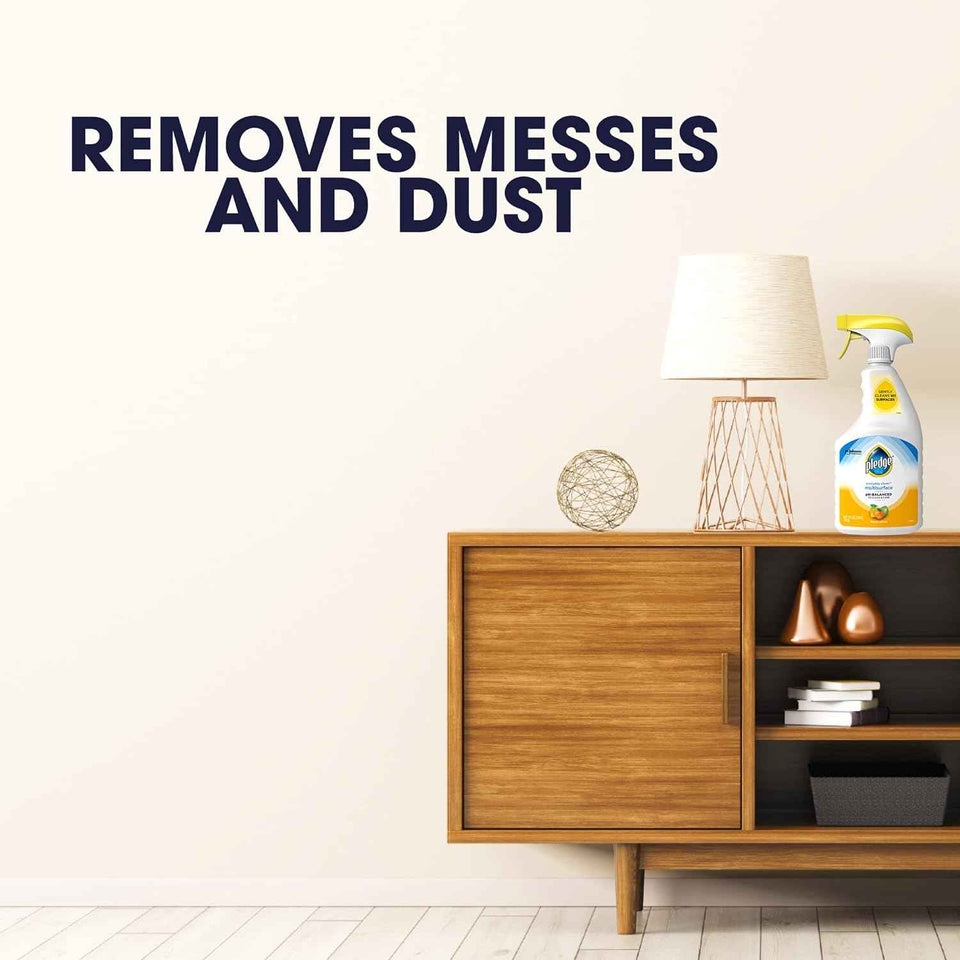 Pledge pH-Balanced Multisurface Cleaner Spray for Everyday Care, Fresh Citrus Scent, 25oz (Pack of 3)