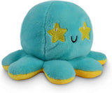 TeeTurtle Reversible Octopus Plushie - 4-Inch Pink + Aqua Two-Sided Flip Plush Toy with Embroidered Details - Cute Mini Collectible Plush for Kids, Teens, and Adults