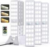 LED Closet Light with Charging Station, 6 Pcs 30LEDs 8'' Dimmer Rechargeable Motion Sensor Under Cabinet Lighting, Stick-Anywhere Night Light for Wardrobe,Kitchen