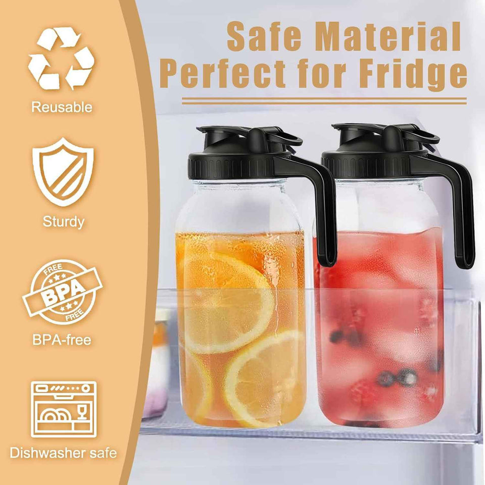 Mason Jar Pour Spout Lid for Wide Mouth Mason Jars with Airtight Handle