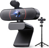 emeet c960 1080p webcam with 2 mics, 90° fov, usb type-a & a-to-c adapter, plug&play computer camera