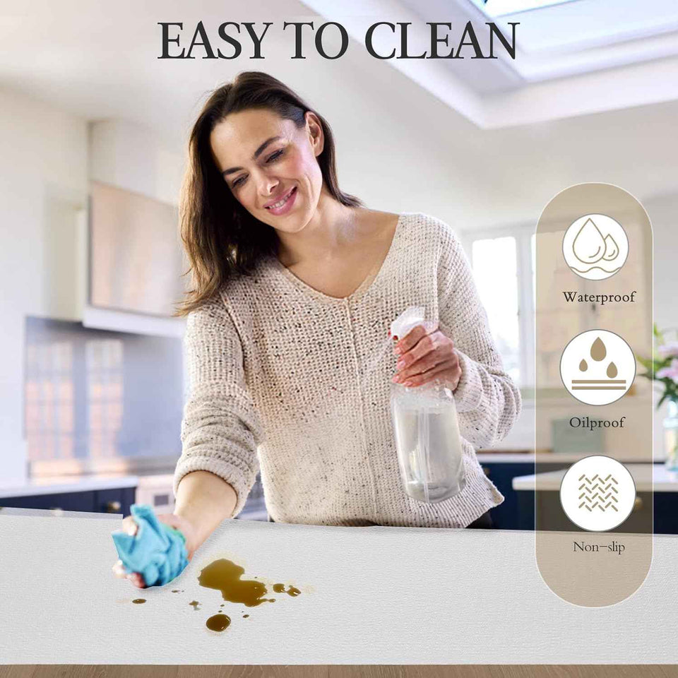 Beautysaid shelf and drawer liner for kitchen, non adhesive, waterproof, washable, thickened shelf paper protector (white, 12 in x 10 ft)