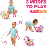 6-12 Months Bilingual Crawling Walking Puppy Toy for 1 Year Old ABC Music Gift