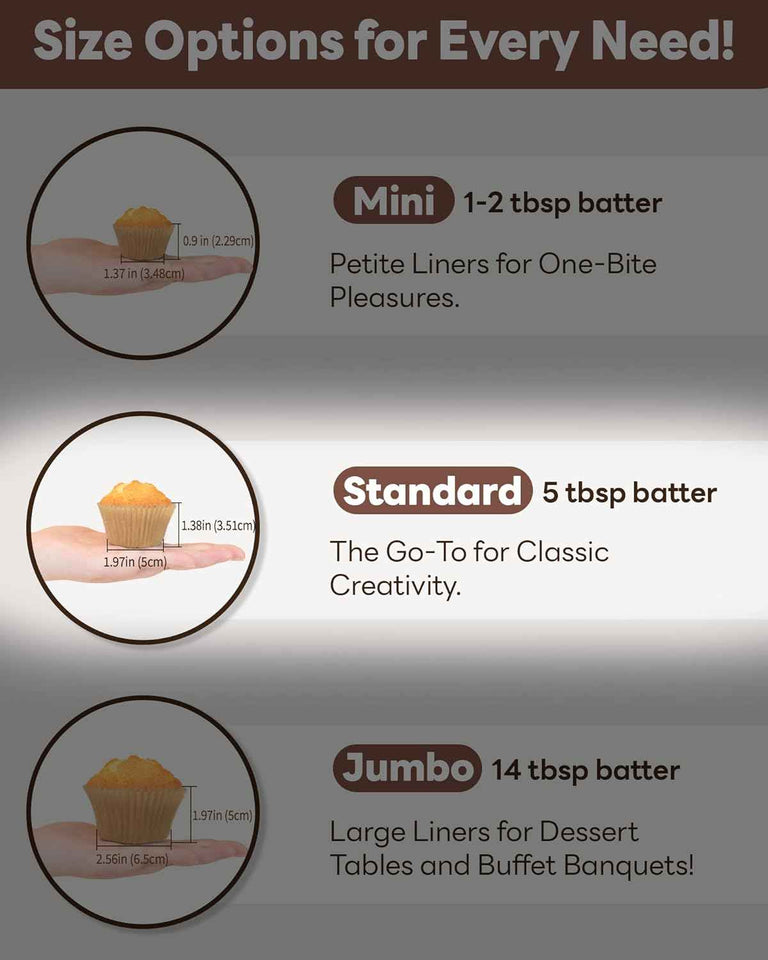 Non-stick 200pcs Standard Cupcake Liners for Baking, Natural, Food-grade Cupcake Wrapper, Greaseproof Parchment Muffin Liners