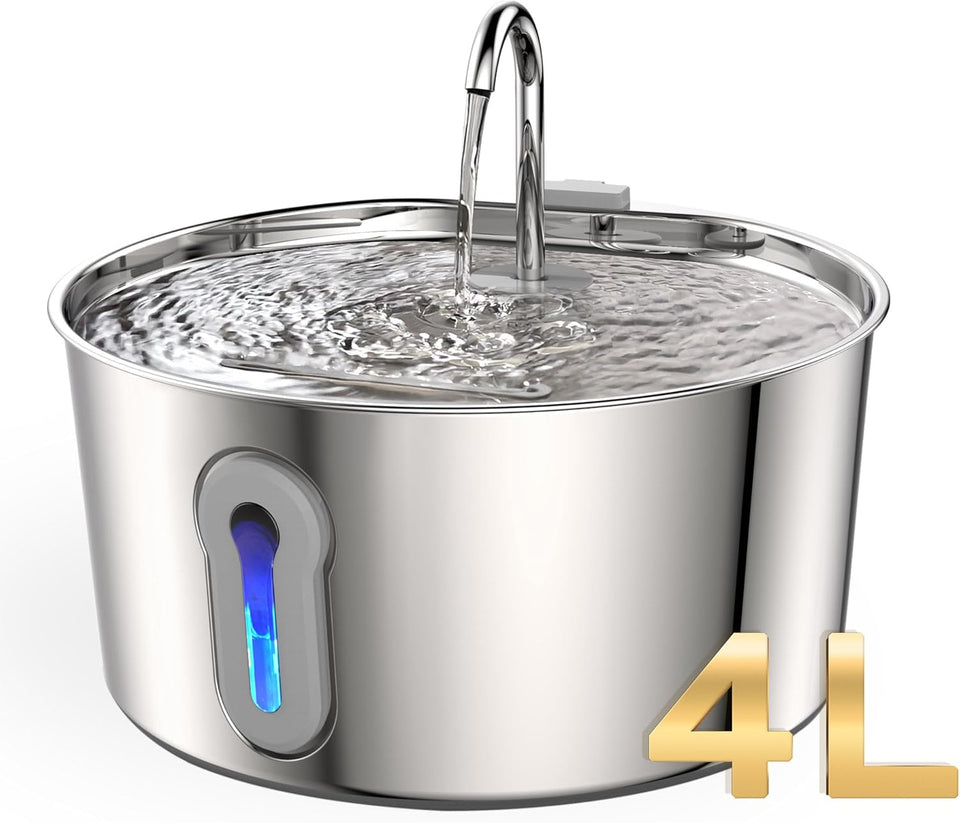 Cat Water Fountain Advanced 304 Stainless Steel 2.2L/74oz with Detachable Tank, Easy to Clean